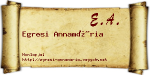 Egresi Annamária névjegykártya
